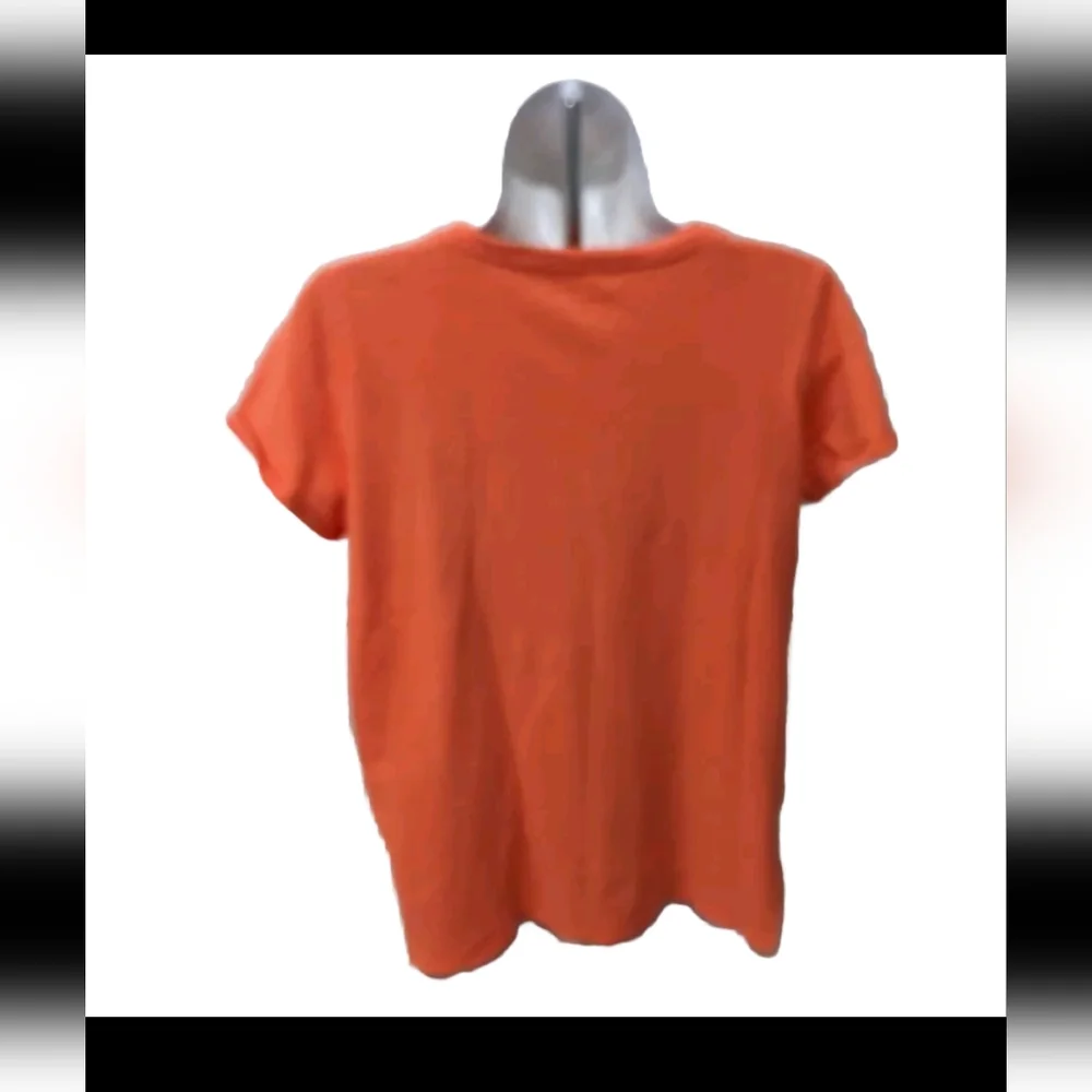 Eileen Fisher Short Sleeve Tee T Shirt XS Orange Minimalist Sustainable #585 - Picture 4 of 10